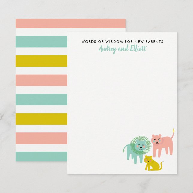 Cartes de conseil pour le Baby shower neutre Littl (Devant / Derrière)