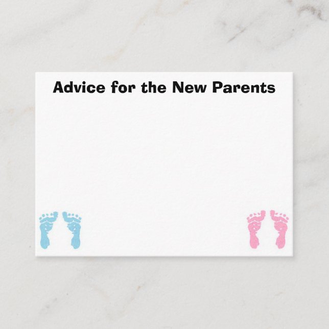 Cartes de conseil pour les nouveaux parents (Devant)