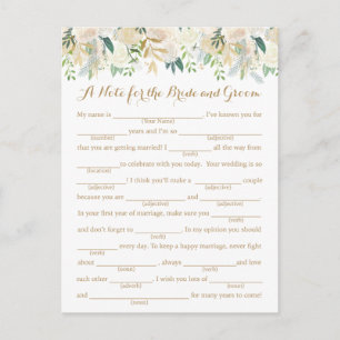 Cartes de conseil pour Mariage or et blanc