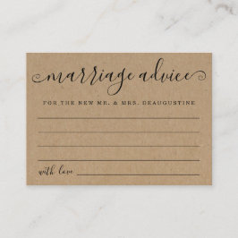 Cartes de conseil sur le mariage personnalisées - 