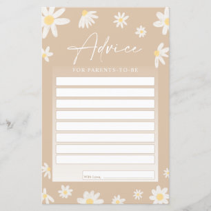 Cartes de conseils baby showers pour les parents à