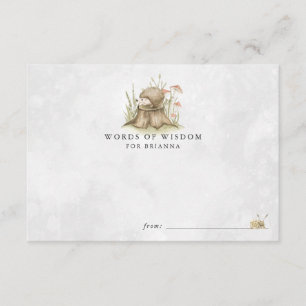 Cartes de conseils de Baby shower de Woodland Hedg