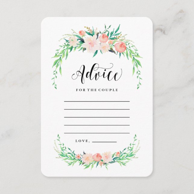 Cartes de conseils de bouquet délicates (Devant)