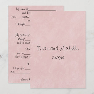 Cartes de conseils de mariage amusants