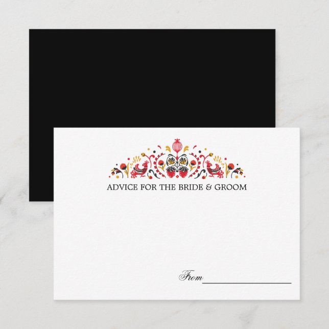 Cartes de conseils de mariage d'art folklorique ru (Devant / Derrière)