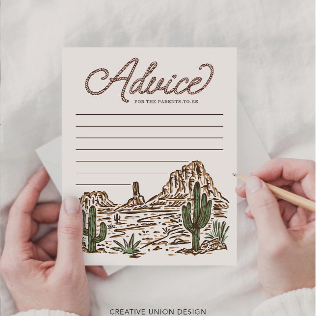 Cartes de conseils pour Baby Shower de Western Cow (Créateur téléchargé)