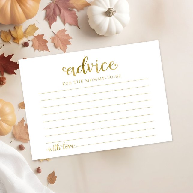 Cartes de conseils pour Baby Shower Floral Pumpkin (Créateur téléchargé)