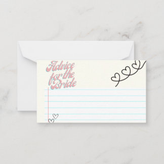Cartes de conseils pour la mariée