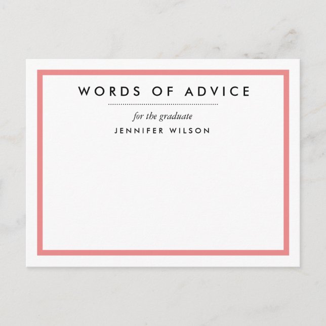 Cartes de conseils pour l'obtention du diplôme (Devant)