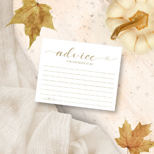 Cartes de conseils pour une baby shower d'automne