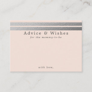 Cartes de conseils rose poudré à rayures de feuill