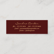 Cartes de contact Elegant Maroon & Gold Flouring