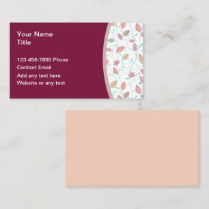 Cartes de contact personnelles pour dames branchée