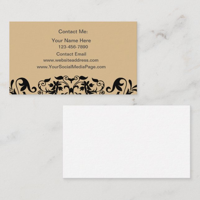 Cartes de contact pour femmes à thème Floral (Devant / Derrière)