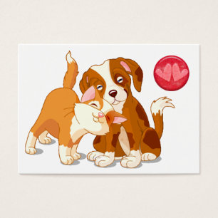Cartes de copains de chat et de chien à distribue