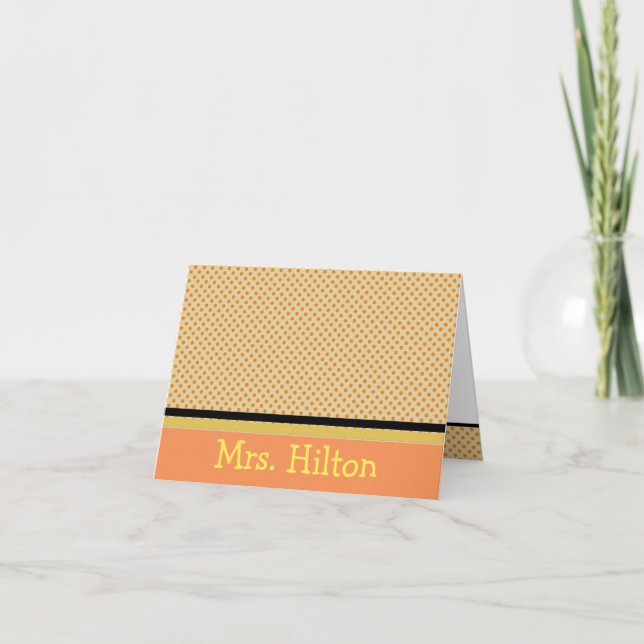 Cartes de correspondance personnalisées à pois ora (Devant)