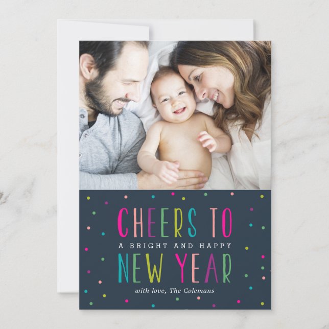 Cartes de couleurs vives et joyeuses pour le Nouve (Devant)