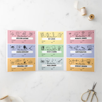 Cartes de coupons d'activité personnalisés DIY pli