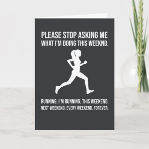 Cartes de course mignonnes Humour Runner humoristi