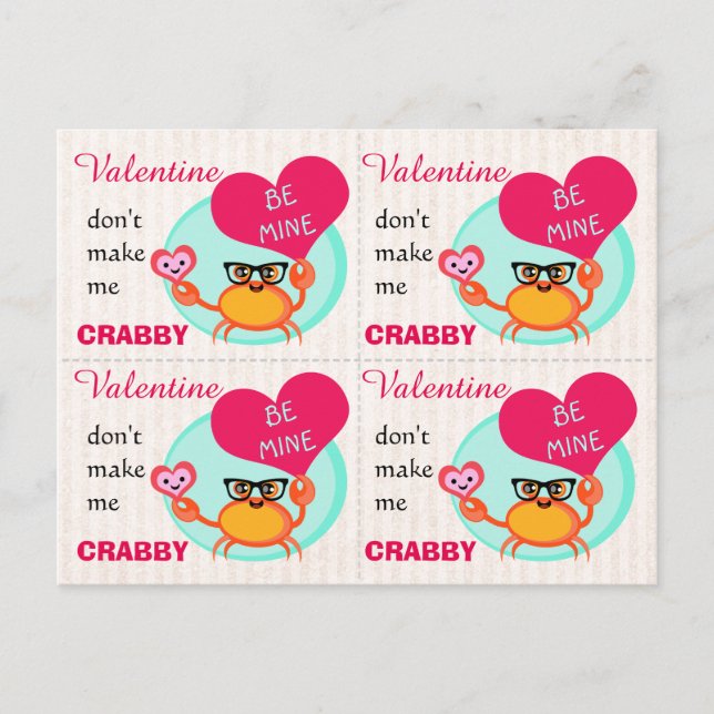 Cartes de crabe hipster de la Saint-Valentin (4) (Devant)