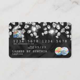Cartes de crédit holographiques à carreaux à carre