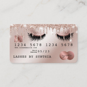 Cartes de crédit Rose stylisé Gold Lashes