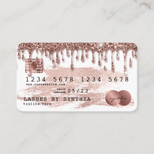 Cartes de crédit Rose stylisé Gold Parties scintil