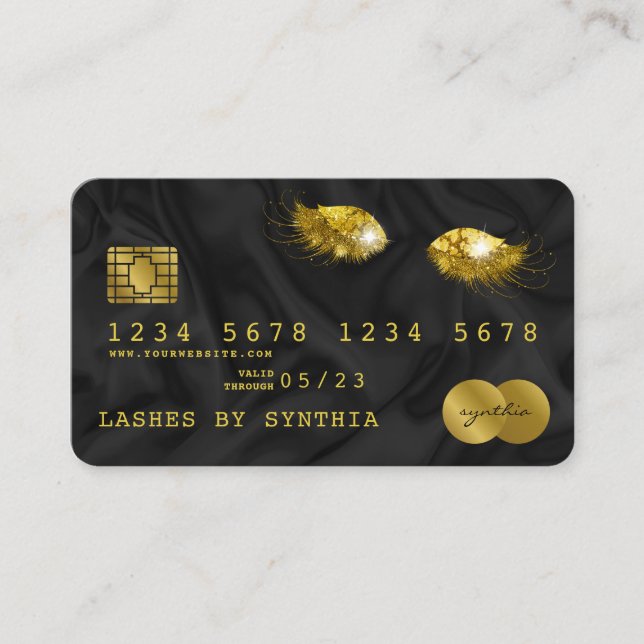 Cartes de crédit Styled Black Silk Gold (Devant)