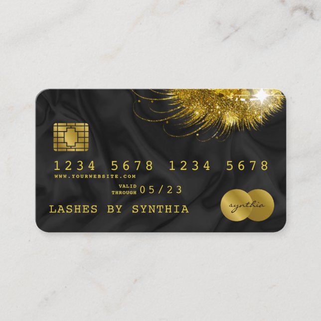 Cartes de crédit Styled Black Silk Gold (Devant)