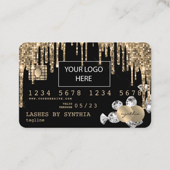 Cartes de crédit Styled Driving Gold diamants (Devant)