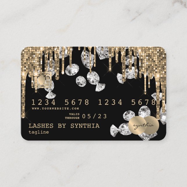 Cartes de crédit Styled Driving Gold diamants (Devant)