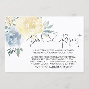 Cartes de demande de Baby shower pour le livre Blu