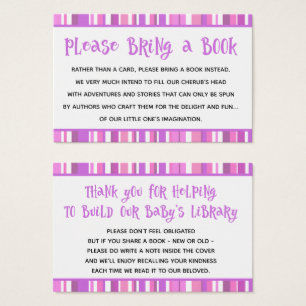 Cartes de demande de livre pour Baby Shower fille
