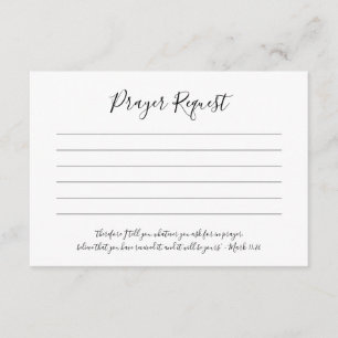 Cartes de demande de prières simples et élégantes