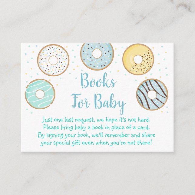 Cartes de demande du Baby shower de la Donut Bleue (Devant)