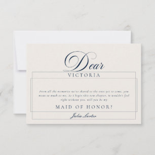 Cartes de demoiselle d'honneur classiques ivoire b