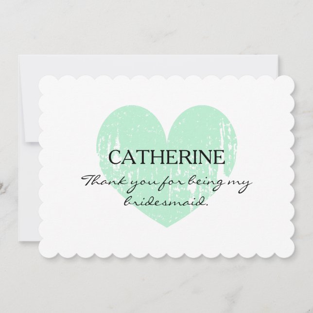 Cartes de demoiselle d'honneur Merci rustic (Devant)