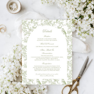 Cartes de détails à motif de toile florale et oise