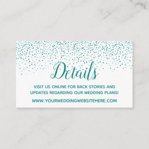 Cartes de détails de mariage à pois confettis sarc