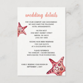 Cartes de détails de mariage de plage de Célébrati