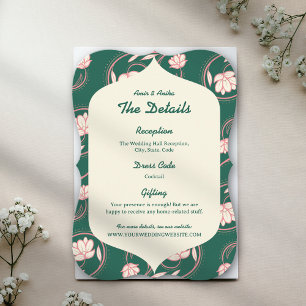 Cartes de détails de mariage indien aux lanternes 