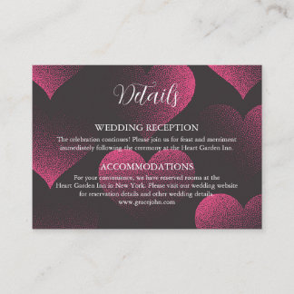 Cartes de détails de mariage sur le thème du cœur 