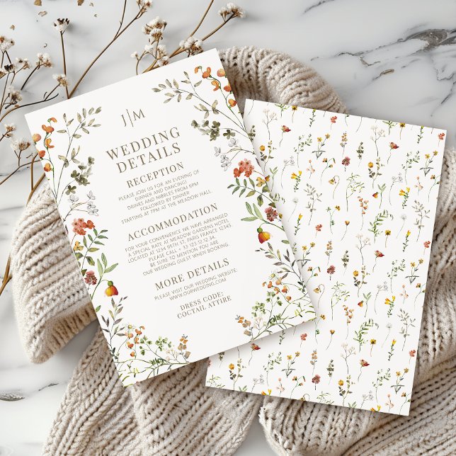 Cartes de détails du Mariage de automne Fleur de p (Créateur téléchargé)
