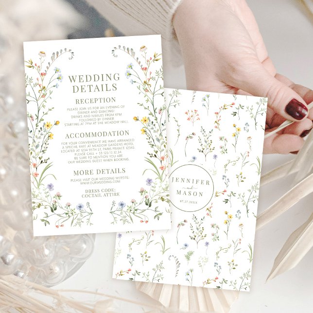 Cartes de détails du Mariage de Fleur sauvage colo (Créateur téléchargé)