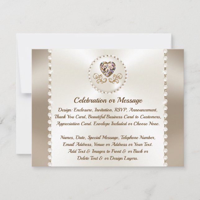 Cartes de détails pour mariage, anniversaire, entr (Devant)