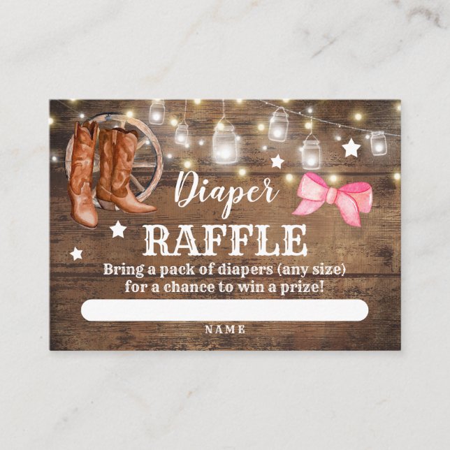 Cartes de déversoir Raffle Genre Révéler Bottes ou (Devant)