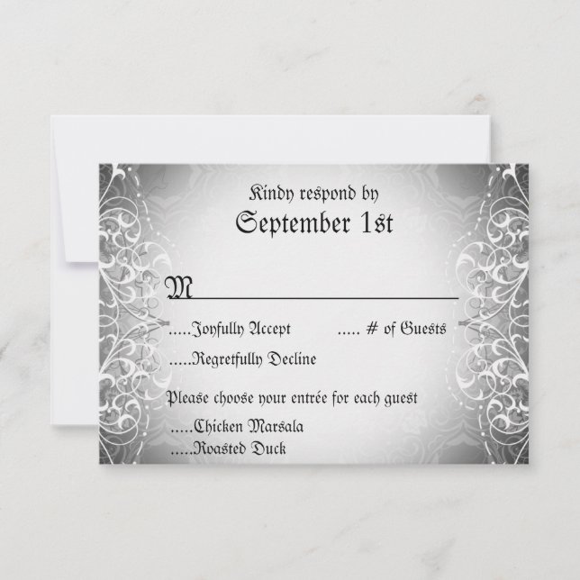 Cartes de dîner RSVP Bride & Groom Skeleton (Devant)