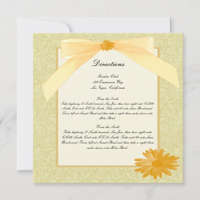 Cartes de direction de fleur jaune (Devant)