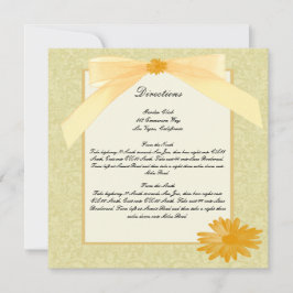 Cartes de direction de fleurs jaunes