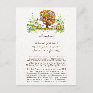 Cartes de direction du Mariage de l'arbre à fleurs